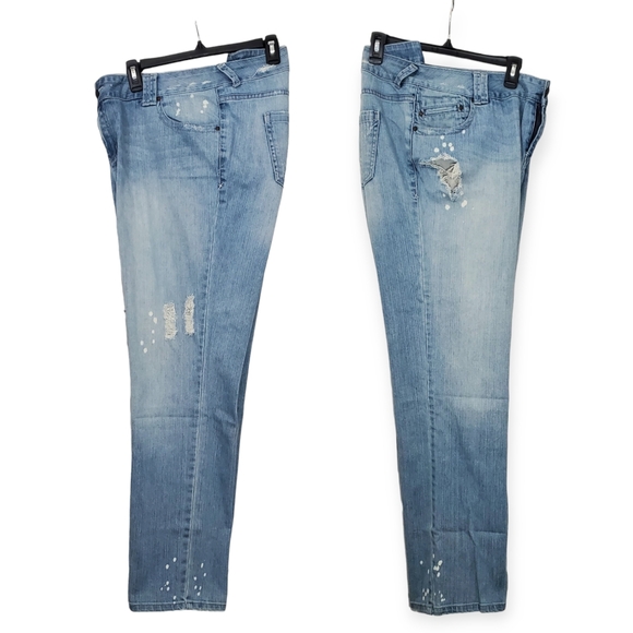 Lane Bryant Bleach Splatter Distressed Boyfriend Denim Jeans sz 20 Average - Picture 3 of 12